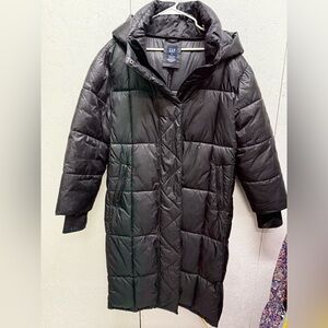 GAP Women's Black Long Puffer Coat SUPER CUTE